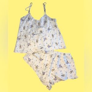 Vintage Classic Pooh Silk Two-Piece PJ Set